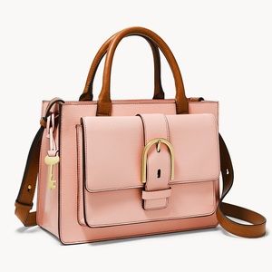 Pink Crocodile Wiley Satchel - Fossil